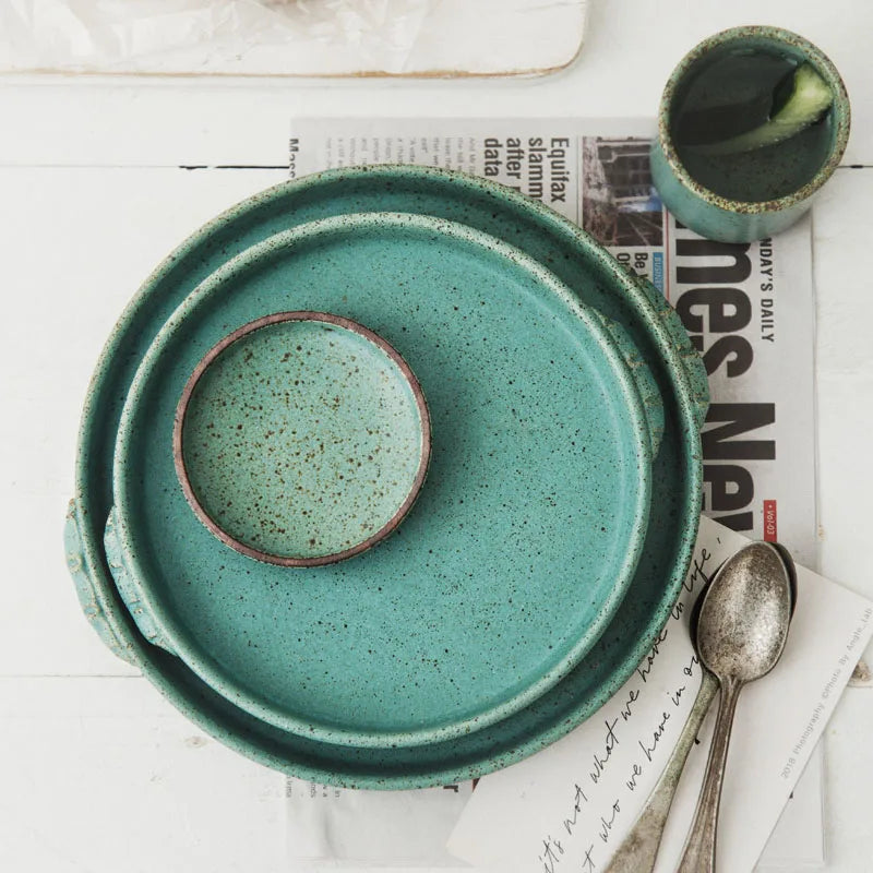 Green Stone Dinnerware Sets | Green Shosai Collection