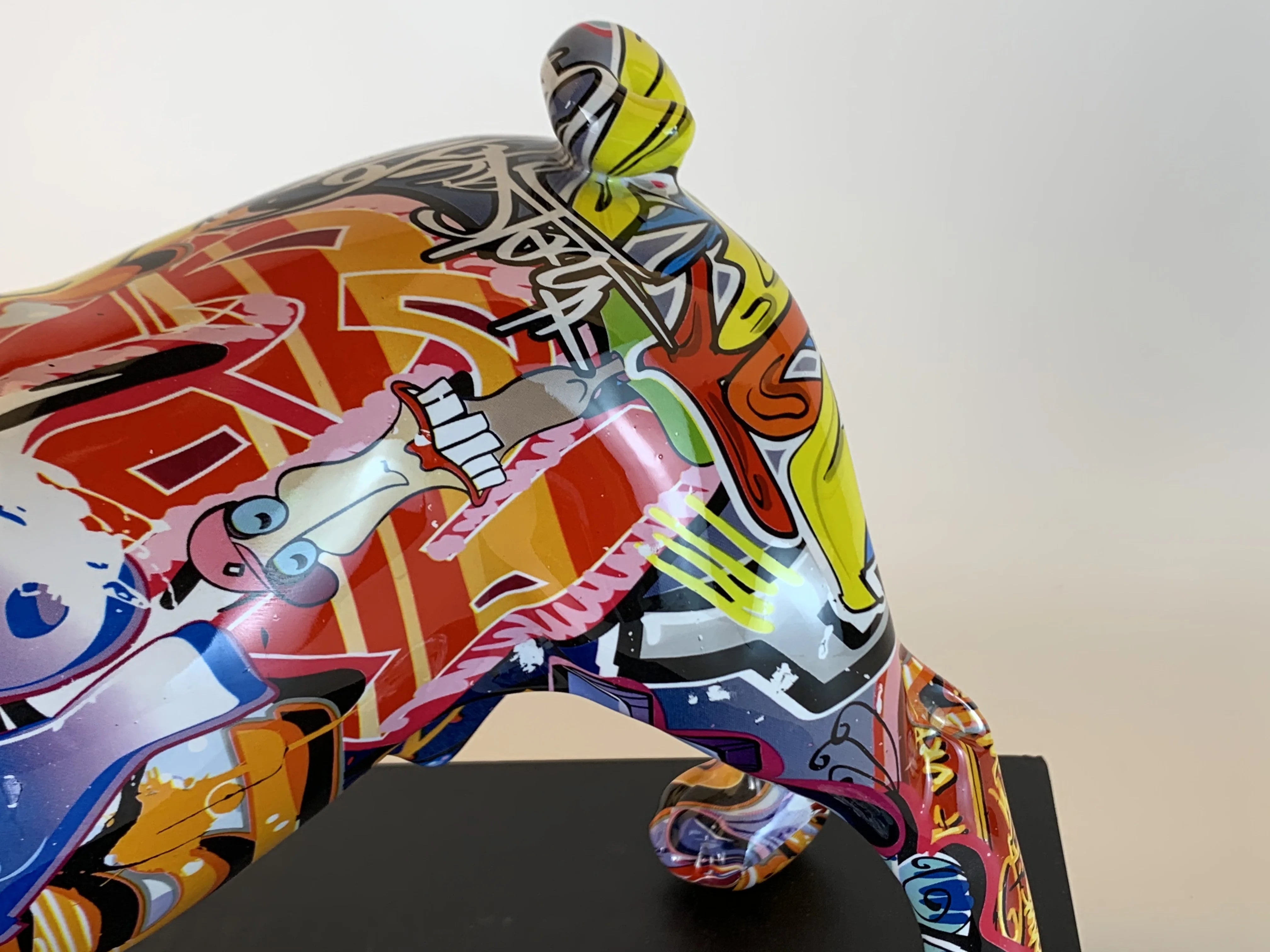 French Bulldog Graffiti Painted Statue