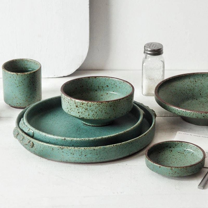 Green Stone Dinnerware Sets | Green Shosai Collection
