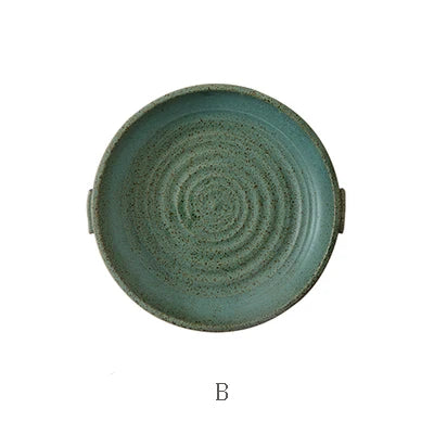 Shosai Green Ceramic Dinner Plate