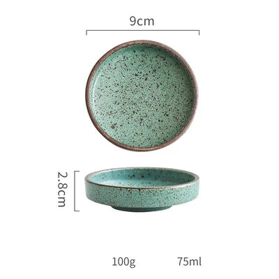 Shosai Green Ceramic Round Sauce Dish