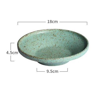 Shosai Green Ceramic Plates