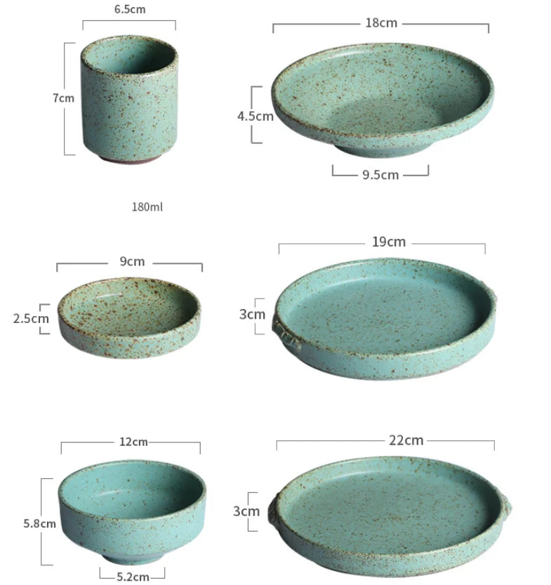 Shosai Green Ceramic Plates