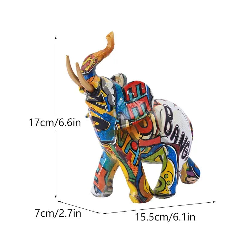 Elephant Nordic Painted Statue