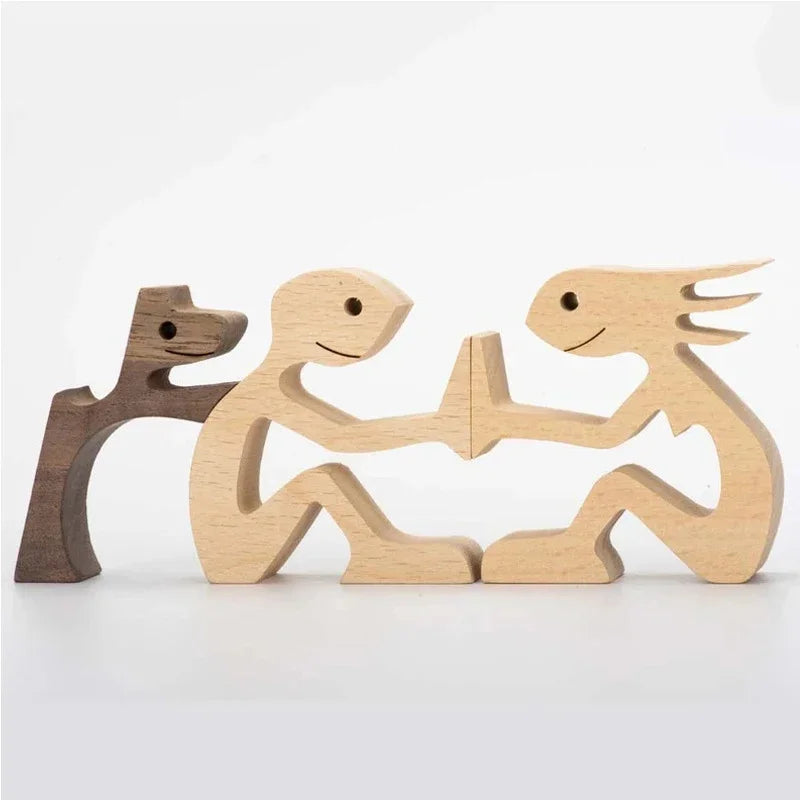 Nordic Wooden Dog Sculptures