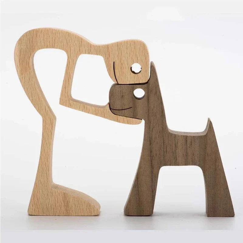 Nordic Wooden Dog Sculptures