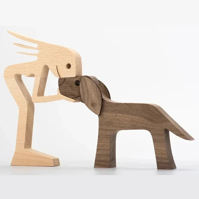 Nordic Wooden Dog Sculptures