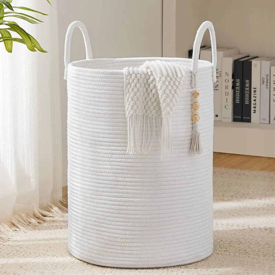 Cotton Laundry Hamper Basket