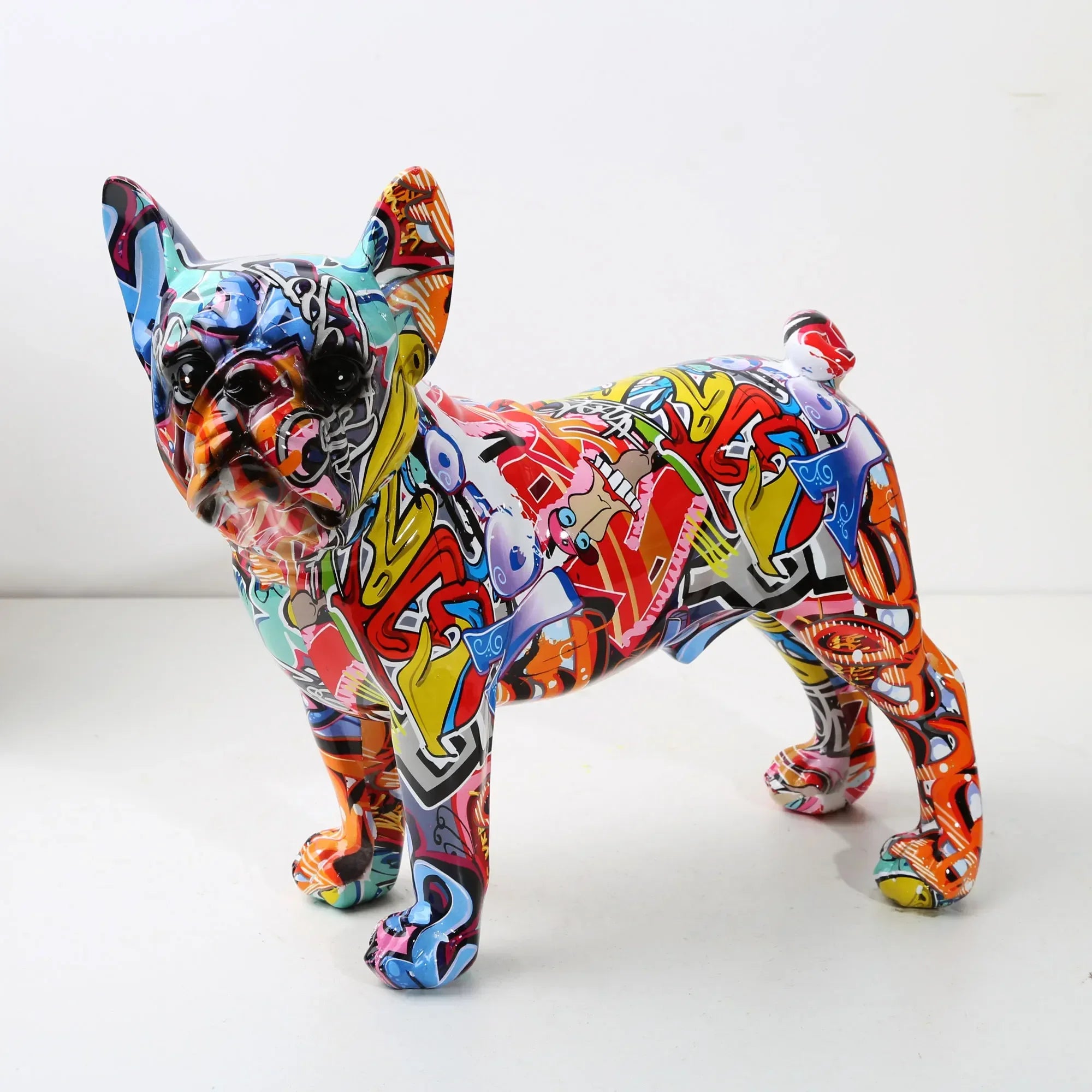 French Bulldog Graffiti Painted Statue