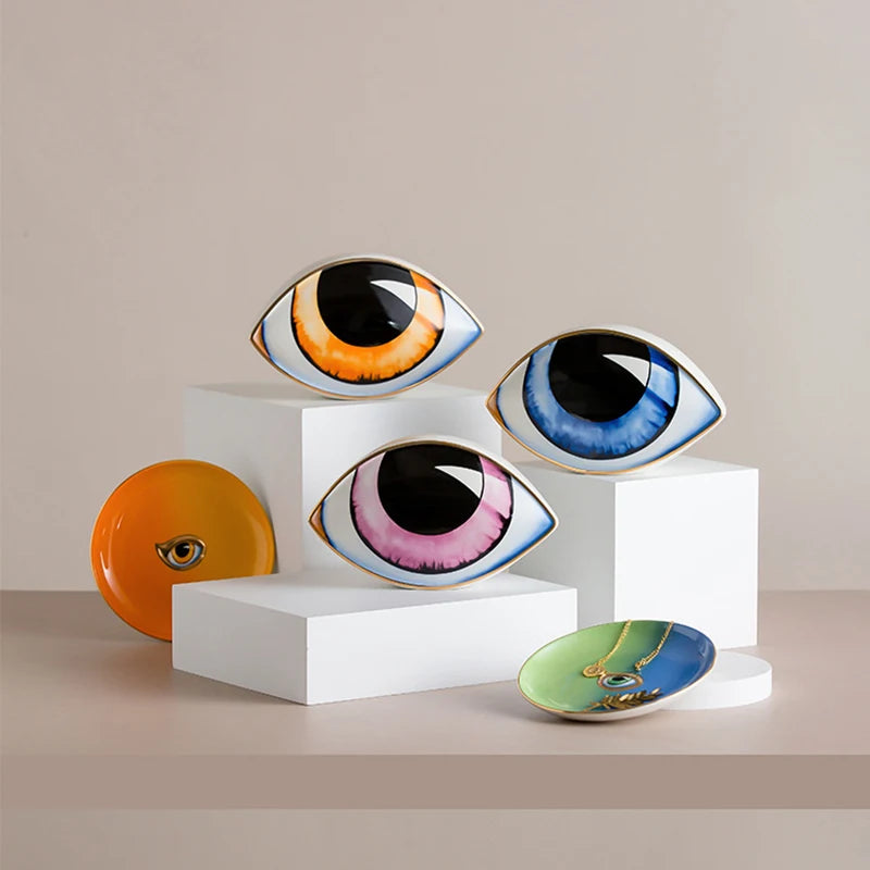 Ceramic Eye Sculpture Modern Design Decor Home Living Room