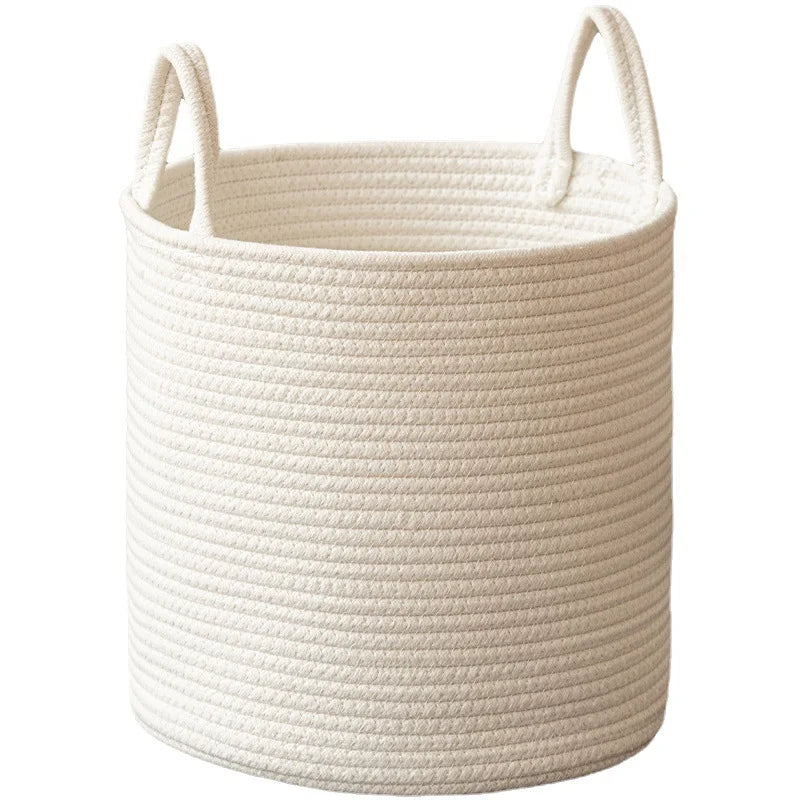 White Storage Baskets Cotton