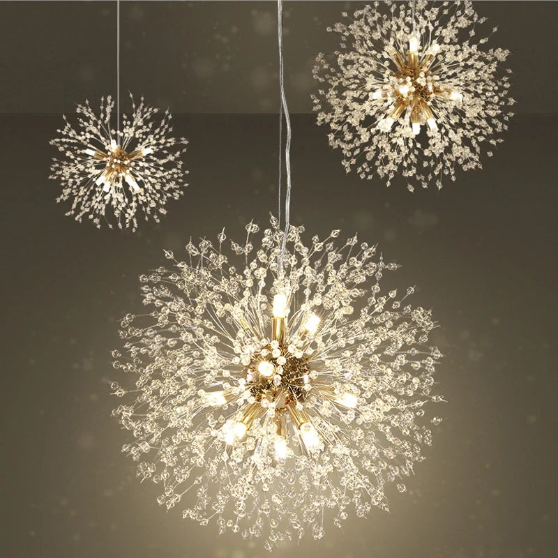 Modern Gold Crystal Chandeliers Firework