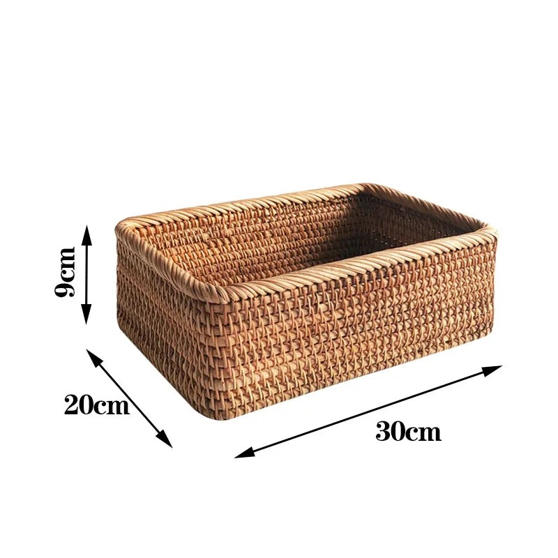 Hand-woven Rattan Wicker Basket