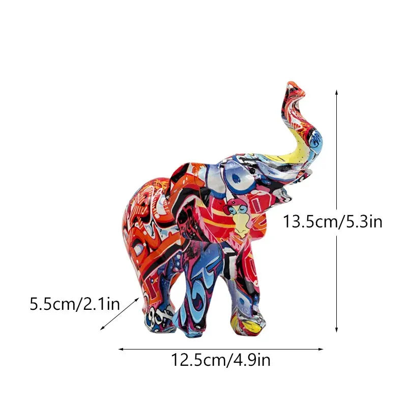 Elephant Nordic Painted Statue