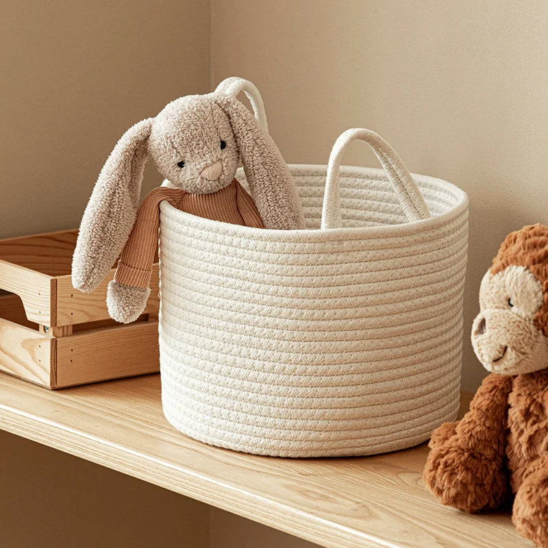 White Storage Baskets Cotton