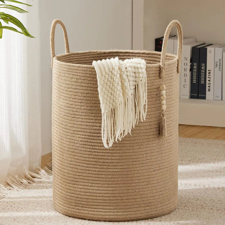 Cotton Laundry Hamper Basket