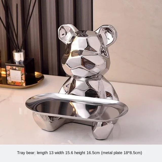 Geometric bear statue